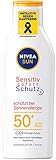 NIVEA SUN Sensitiv Sofortschutz Sonnenlotion im 1er Pack (1 x 200 ml), Sonnenlotion mit LSF 50+ für empfindliche Haut, wasserfester Sonnenschutz bei Sonnenallergie