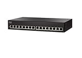 Cisco SG110-16 Unmanaged Switch mit 16 Gigabit-Ethernet-Ports (GbE), eingeschränkter lebenslanger Schutz (SG110-16-EU)