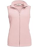 Outdoor Ventures Damen Fleece Weste Ultraleichte Polar Fleeceweste Dünne Outdoor Luafwesten für Frauen Ärmellos Jacke mit 4 Taschen Frühlings Herbst für Laufen Wandern Camping, Pink L