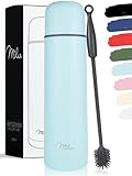 Milu Thermosflasche Thermoskanne Isolierflasche 1L, 750ml, 500ml - Isolierte Edelstahl Trinkflasche, 100% Auslaufsicher, Doppelwandisolierung (Babyblau, 500ml)