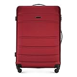 WITTCHEN Großer Koffer | Trolley Koffer Gross | Reisekoffer von Wittchen Trolley | 4 Rollen | Kombinationsschloss | Hartschalen Material : ABS | Hochwertiger und Stabiler | Rot | 98L | 77x54x29 cm