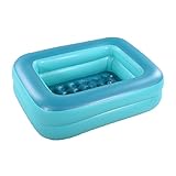 Amazon Brand - Umi aufblasbares Planschbecken, Kiddie Pool, 115 cm, für Kinder, Sommer, Wasserspaß, Badewanne mit aufblasbarem, weichem Boden (grün)