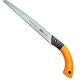 Fiskars Handsäge für frisches Holz bis Ø 15 cm, Mit feststehendem Blatt, Inklusive Kunststoff-Köcher, Sägeblattlänge: 33 cm, Rostfreies Stahl-Sägeblatt, Schwarz/Orange, SW84, 1001620