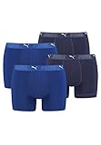 PUMA Boxershorts Herren 4er Pack Sport aus organischer Baumwolle / Unterwäsche Männer (S - XL), Farbe:Blue Combo, Bekleidungsgröße:M