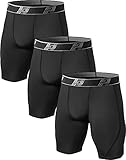 HOPLYNN 3er Pack Herren Kompressionsshorts, Schnelltrocknendes Kompressionshose Laufhose Männer Fußball Radlerhose 3 Schwarz XL