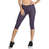 Santic Damen 3/4 Radhose Radsportshorts Gepolstert Fahrradhose Frauen Radsport-Leggings Tights Sitzpolster Elastische Schnell Trocknend Atmungsaktive