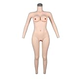 YXZN Crossdressing Brust Bodysuit Silikon, High Collar Design Silikon Falsche Brüste Crossdressing Bodysuit Gefälschte Brüste Bodysuit für Crossdressing Transvestite Cosplay