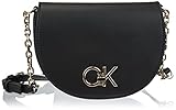 Calvin Klein Damen Re-Lock Satteltasche Mini Tasche, Ck Schwarz, One Size