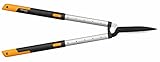 Fiskars SmartFit Teleskop-Heckenschere, Antihaftbeschichtet, Hochwertige Stahl-Klingen, Länge: 68 bis 93 cm, Schwarz/Orange, HS86, 1013565