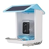 QOXEZY Vogelhäuschen mit Kamera, Vogelhaus mit Kamera, Vogelfutterspender zum Aufhängen, füttern Vogelbeobachtung Vogelfutterhaus, AI Bird Feeder Kamera mit Solar, AI-Erkennung, 1080P HD Videokamera