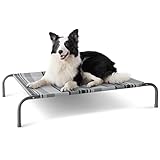 Lesure erhöhtes Hundebett Hundeliege Outdoor - Größe in M 109x80 cm, höhe in 20 cm Hundeliege grau in und Outdoor Garten, Hundebett Outdoor für draußen Camping