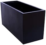 Pflanztrog, Pflanzkübel Fiberglas als Raumteiler 120x50x55cm elegant schwarz-matt.