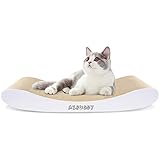 Aibuddy Katzenkratzer, Kurven-Kratzkissen, wendbar, Karton, Loungebett, mit Bio-Katzenminze, 44 x 25 x 7 cm, hochwertiger Karton und Konstruktion