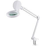 SEMPLIX LED Lupen-Tischleuchte 3D weiß (Linse 127 mm/dimmbar/Tischklemme)