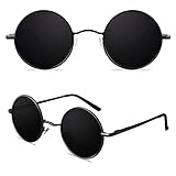 CGID Retro Runde Sonnenbrille Herren Damen Polarisiert Lennon Hippie Metallrahmen UV400 Schutz