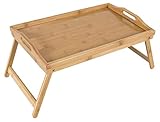 elbmöbel Betttablett Bambus Betttisch mit klappbaren Beinen Serviertablett für Frühstück als Beistelltisch und Knietisch pflegeleicht und abwaschbar (50x30x26)