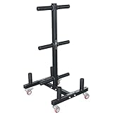 Sporttrend 24® Bumper Plate Rack auf Rollen bis 400kg mit 50mm Scheibenaufnahme | Hantelscheibenständer, Scheibenständer, Hantelbaum