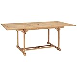 Gecheer Ausziehtisch Teakholz (150-200) cm | Ausziehbarer Esstisch | Massivholz Gartentisch | Wetterfest Holztisch für Garten Terrasse Balkon Outdoor