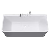 Badewanne 180x80cm Sanitäracryl mit Armatur Standbadewanne V601MA Mai & Mai