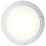 Northpoint LED Akku Sensorleuchte Deckenleuchte rund 18 cm Unterbauleuchte USB mit Bewegungsmelder/Dämmerungssensor 30s Timer Montagematerial