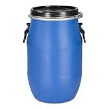 30 Liter Weithalsfass Deckelfass Spannring Fass Tonne blau