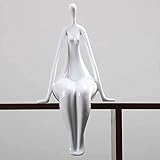 LGYKUMEG Dekofiguren Modern Tischdekoration,Statuen Und Skulpturen,Frau Skulptur Figuren Yoga Statue Dekor Woman Arts Geschenk,Homeoffice Bücherregal Dekor,Weiß,37 * 21cm