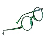 Brille Blaulichtfilter Ohne Sehstärke Ohne Sehstärke Vintage Nerdbrille Retro Klare Linse Gaming Blaufilter Brillenfassung mit Brillenetuis Green