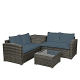 TJLSS Rundes Bett for den Außenbereich, Rattan-Sofa, Liege, Strandkorb, Balkon, Pool, Faul, Liegebett, Sofa