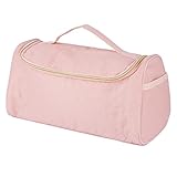 Bexdug Kosmetische Reisetasche für Haarwerkzeuge,Eleganter Kosmetikbox-Organizer | Make-up-Organizer mit pfirsichfarbenem Fleece-Stoff und gepolsterter weicher Innenseite