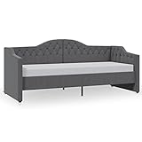 Tidyard Tagesbett Schlafzimmerbett mit Matratze USB Schlafsofa Bettsofa Schlafcouch Polstersofa Loungesofa Gästebett Bettcouch Tagesbettgestell 90 x 200 x 16 cm (L x B x T),Dunkelgrau