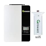 Growatt SPF 5000W Solarenergie-Hybrid-Wechselrichter – 48V DC bis 230V AC mit WiFi/GPRS-Fernüberwachung, 100 A MPPT-Solarladeregler und unterstützt 6 parallel geschaltete Wechselrichter