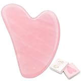 GTTFAE Gua Sha Rosenquarz Stein, Rosenquarz Jade Stein Massageger TeSchnheitsgesicht, Sch Nheits-Schabbrett Für Gesicht Und AugenrückenScraping Massage Tool, Anti-Aging, Anti-Falten-Herzform-Rosa