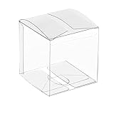 JUJNE 50 Stück transparente Kunststoffboxen für Geschenke, PVC-Verpackung, Geschenkverpackung, transparente Süßigkeitenbox, Hochzeitsgeschenkboxen, Partygeschenke