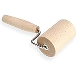 KADAX zylindrischer Nudelholz mit Griff, Pizzarolle, Eckenroller, T-Form, Teigroller, Nudelroller für eckige Backformen, Rollstab, Backblechroller (W: 8,3 cm, Holz)