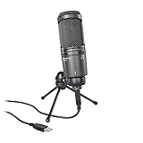 Audio-Technica AT2020USB+ Kondensatormikrofon mit Nierencharakteristik (USB Anschluss) für Voiceover, Podcasting, Gesang oder instrumentale Live-Aufnahmen