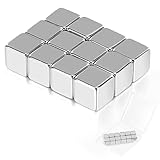 Wukong 12 STK Neodym Magnete stark, 10x10x10mm Würfel Neodym Magnete Extra Stark, Mini Kleine Magnete Würfel für Kühlschränke Fridge Magnettafeln Whiteboard Pinnwand Glasboard