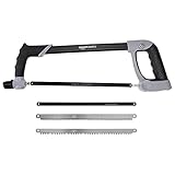 Amazon Basics – Bügelsäge-Set, 4-teilig, mit Bi-Metall-Sägeblättern, 5 TPI, 10 TPI, 18 TPI & 24 TPI (30,4 cm)