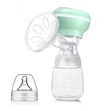 SUAVER All-in-One Elektrische Milchpumpe Tragbare Brustpumpe Massage Stillenpumpe,3 Modi und 9 Stufen Saugen Mit LCD Display,Wiederaufladbare Milk Feeding Collector Stillflasche (Grün)