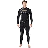 PAWHITS Herren Neoprenanzug 5 mm Lange Ärmel Thermo-Neopren Langarm Overall Neopren Surf Snorkeling Schwimmen Tauchen XXL Schwarz