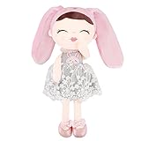 GAGAKU Plüsch Hase 38cm Hase Kuscheltier für Mädchen Süße Hase Plüschtier Puppe mit Geschenkverpackung - Rosa