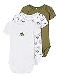 NAME IT Baby Unisex 3er-Pack Kurzarm Bodys Loden Green 80