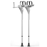 JOJAN Unterarmgehstützen Höhenverstellbar Gehhilfe Krücken Aus Aluminium Orthopädische Krücken Mit Ergonomische Griff Geeignet Für Körpergröße 150-185CM (Color : Grey, Size : A Pair)