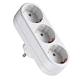 Steckdosenadapter Steckdose Aufputz Mehrfachsteckdose, 3 in 1 Wandplatte Steckdose AC 250V/16A, 3680W Max für Büro, zu Hause, Reisen