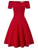 GRACE KARIN Retro Kleider Damen 50er Jahre Partykleid Knielang Petticoat Kleid cocktailkleid mit ärmel CL020-2 L