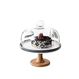 Käseplattenabdeckungen Partysalat-Verkostungstablett, Wohnzimmerdekoration Desserttisch Haushaltsnahrung Staubschutz Käsemarmelade Dome Chip & Dip Server (Color : Grey, Size : 9In)