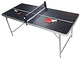 PingPong-Classics Klappbare Tischtennisplatte, HBT: 180 x80 x76 cm, tragbar inklusive Netz, 2 Schläger, Ballhalter & 6 Bälle