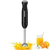 Bonsenkitchen Pürierstab, Stabmixer Elektrischer, 1000W Pürierstab Edelstahl, Stufenlos Geschwindigkeiten Rührstab für Babynahrung, Suppe, Smoothies, Püree, Sauce hand blender, HB3201 (Schwarz)