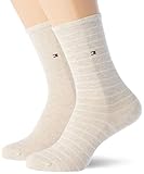 Tommy Hilfiger Damen Small Stripe Socks Socken, Light Beige Melange, 39-42 EU