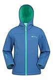 Mountain Warehouse Exodus wasserdichte Windjacke Kinder Softshell - leichte Regenjacke Kinder, atmungsaktive, wasserfeste Jacke, ungefütterte Softshell-Kinderregenjacke Intensiv Blau 11-12 Jahre