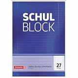 Brunnen 10 x Schulblock A4 liniert Lineatur 27 mit Rand 4-fach gelocht 50 Blatt